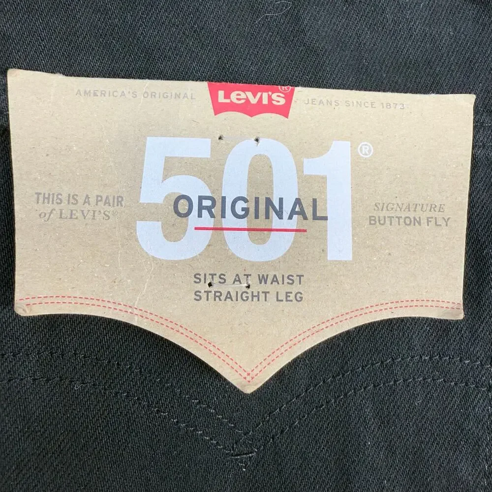 Levi's 501XX Big E Men's 33x34 Black Straight Leg Button Fly Preppy Normcore NWT